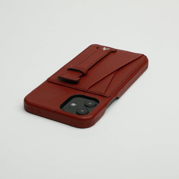 Affluent Leather Card Holder Case for iPhone 13 (Epsom Navy)