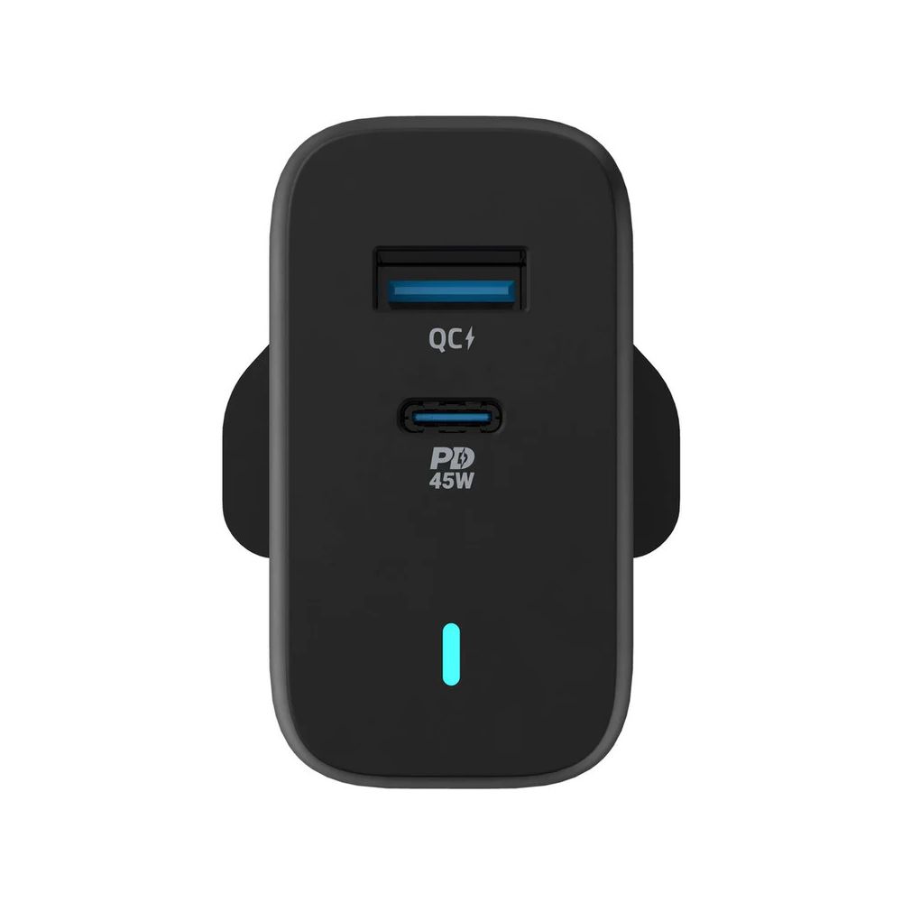 Powerology 63W Ultra-Quick GaN Charger 45W PD & USB-A Quick Charge 18W QC3.0
