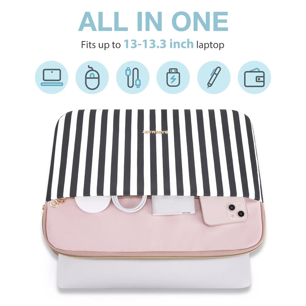 Bagsmart 13.3'' Zebra Laptop Sleeve (Pink)