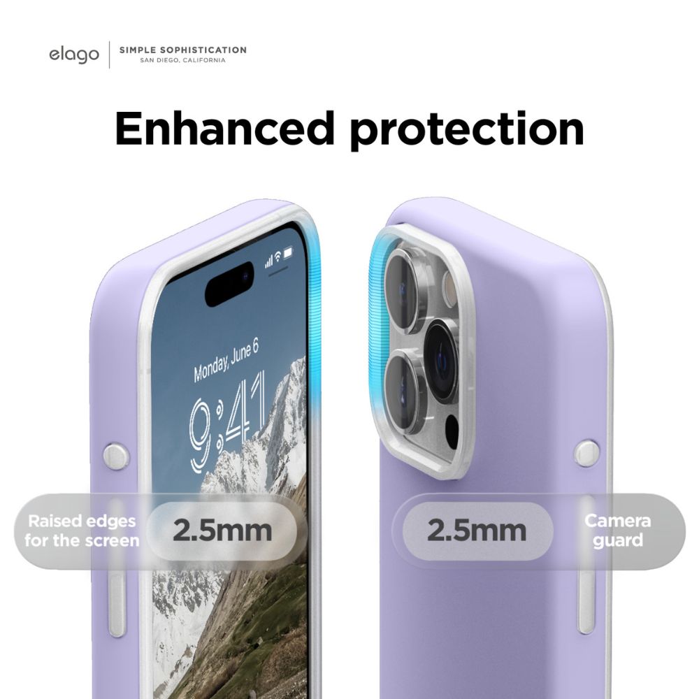 Elago Glide Case iPhone 15 Pro (Purple/Clear)