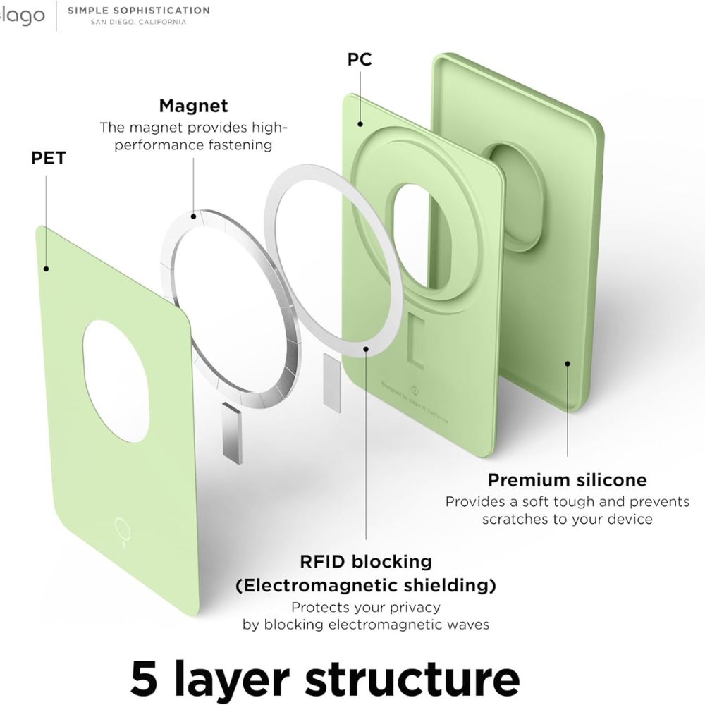 Elago MagSafe Silicone Card Holder (Pastel Green)