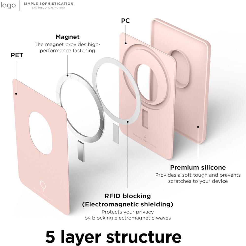 Elago MagSafe Silicone Card Holder (Sand Pink)