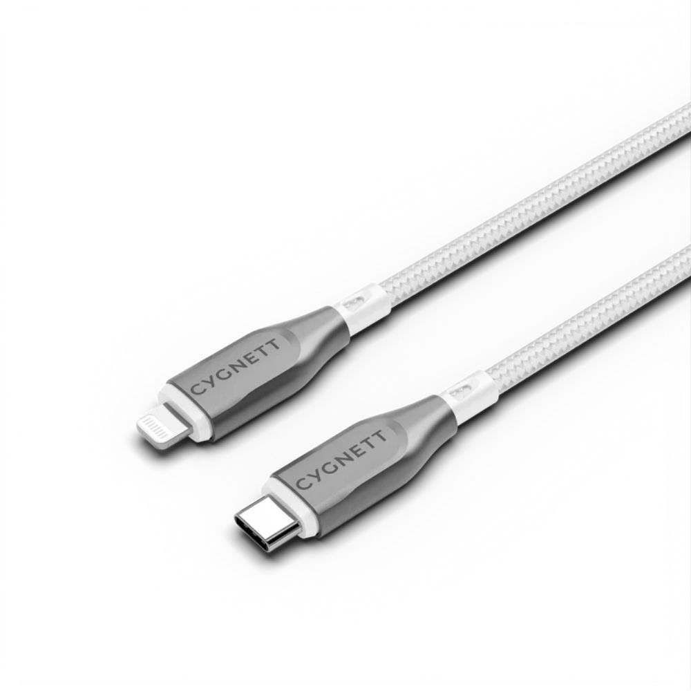 Cygnett Armoured Lightning To USB-C 1M (White)