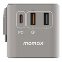 Momax 1-World+ 70W GaN 3-Port w/ Built-in USB-C Cable + AC Travel Adaptor (Grey)