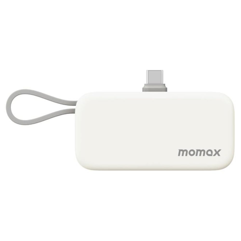 Momax 1-Power Mini 5000mAh Bulit-in foldable USB-C Battery pack (White)