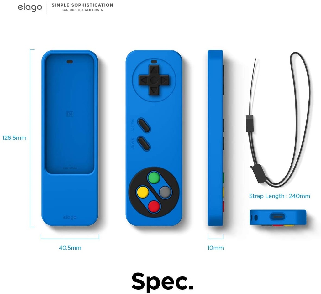 Elago R4 Retro Case for Apple TV Siri Remote with Lanyard (Blue)