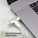 Scosche StrikeLine™ HH 2-in-1 USB-C to C®/Lightning™ Cable 1.2M (White)