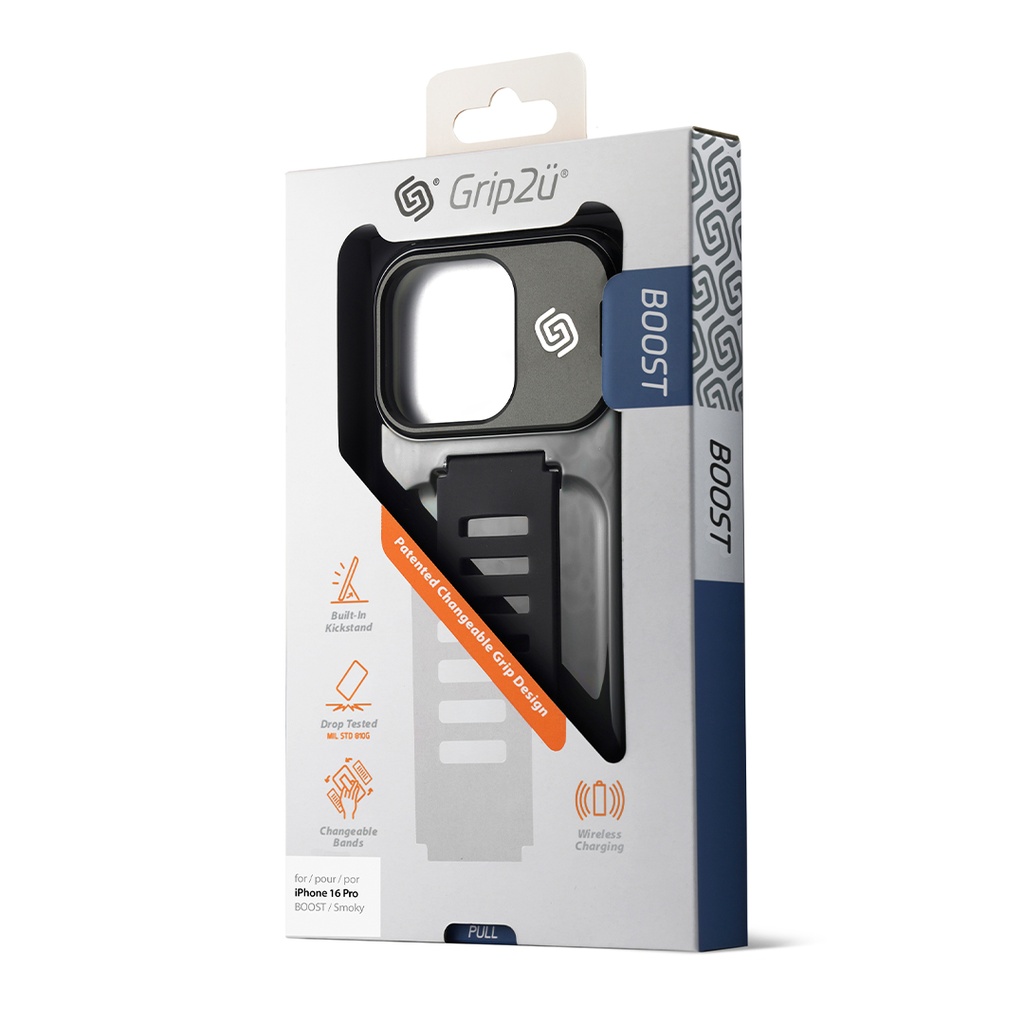 Grip2u Boost Case with Kickstand iPhone 16 Pro (Smoky)