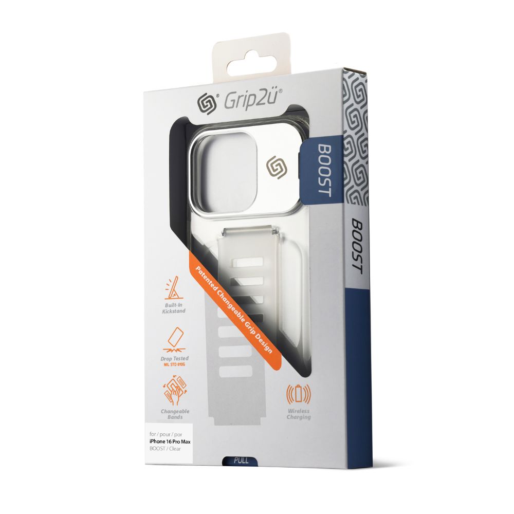 Grip2u Boost Case with Kickstand iPhone 16 Pro Max (Clear)