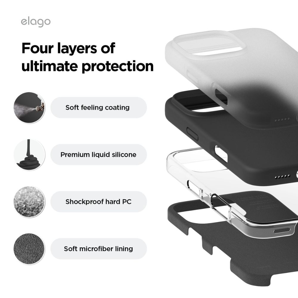 Elago Silicone Magsafe Case for iPhone 16 Pro (Black)