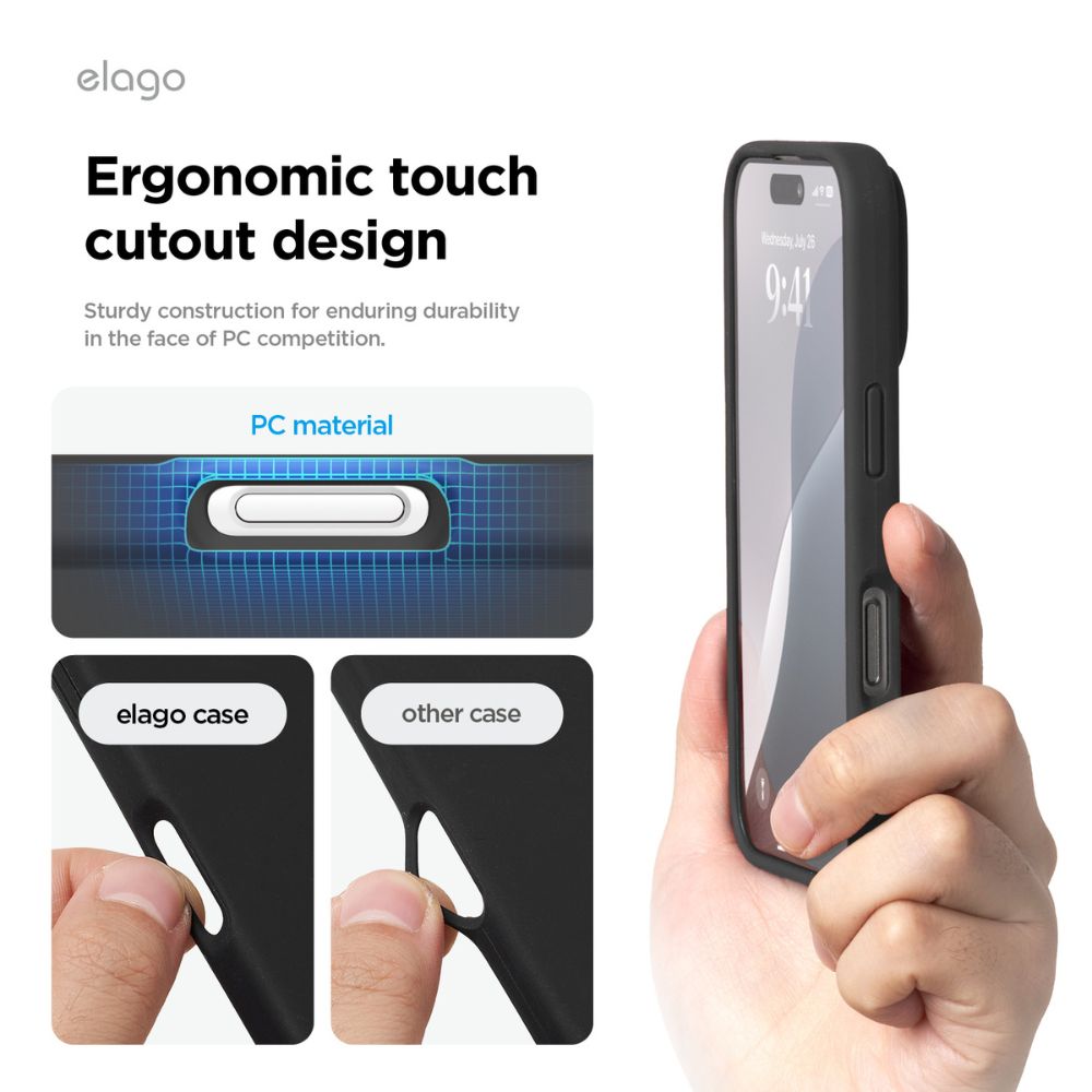 Elago Silicone Magsafe Case for iPhone 16 Pro (Black)