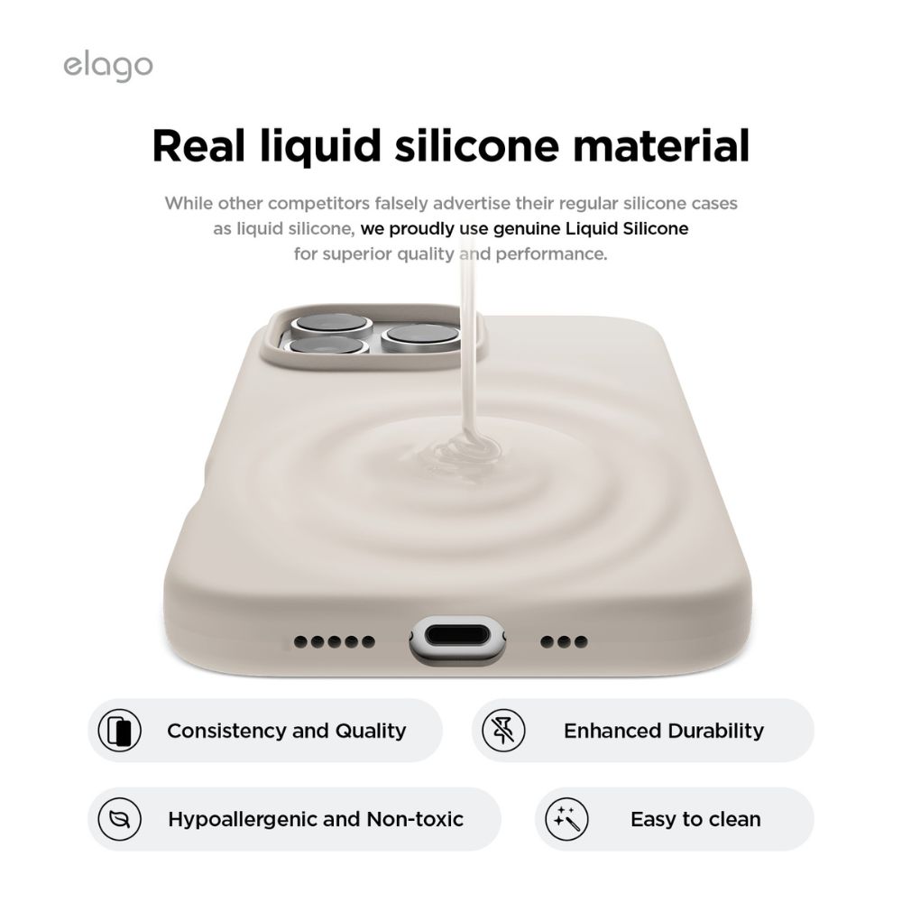 Elago Silicone Magsafe Case for iPhone 16 Pro (Stone)