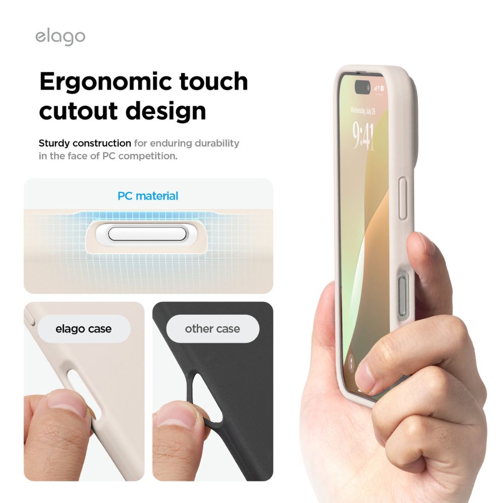 Elago Silicone Magsafe Case for iPhone 16 Pro (Stone)