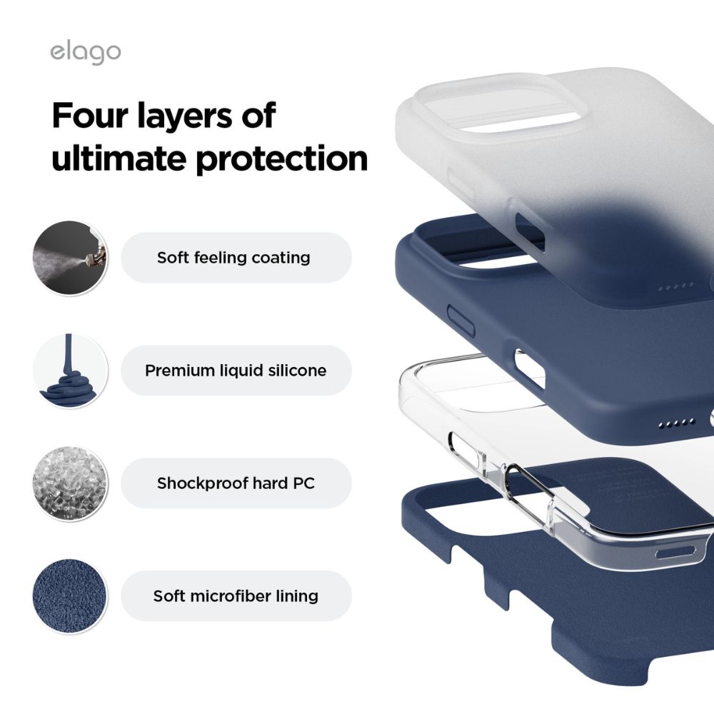 Elago Silicone Magsafe Case for iPhone 16 Pro (Jean Indigo)