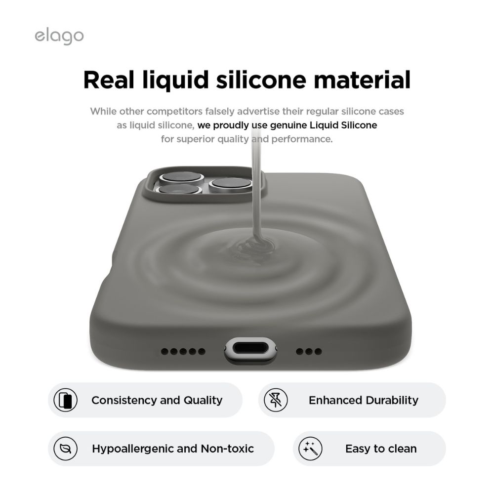 Elago Silicone Magsafe Case for iPhone 16 Pro (Medium Gray)