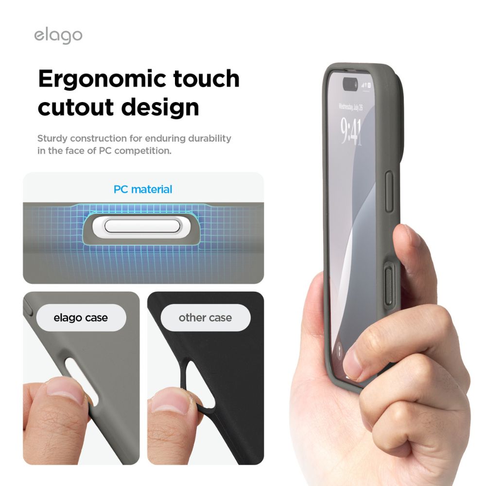 Elago Silicone Magsafe Case for iPhone 16 Pro (Medium Gray)