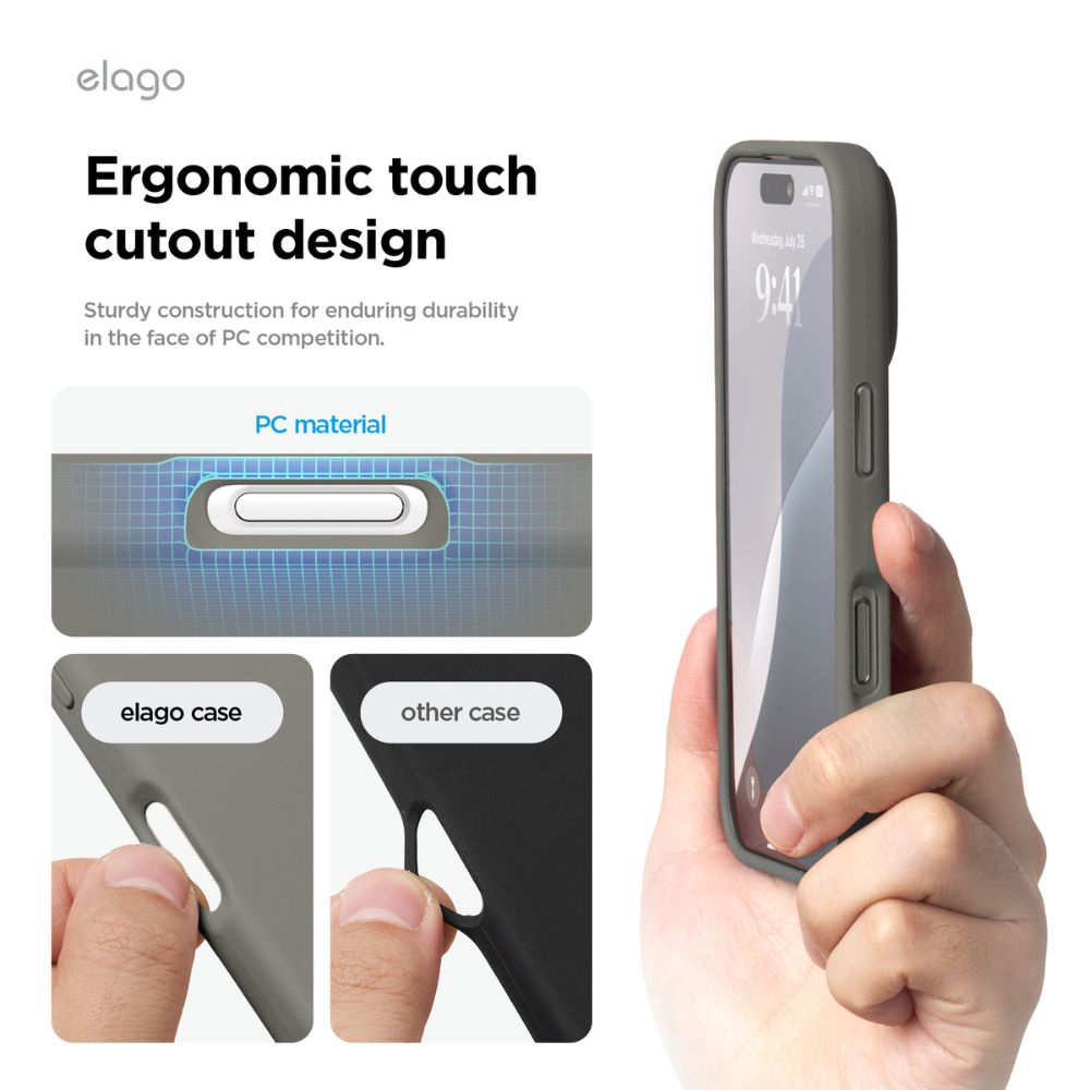 Elago Silicone Magsafe Case for iPhone 16 Pro Max (Medium Gray)