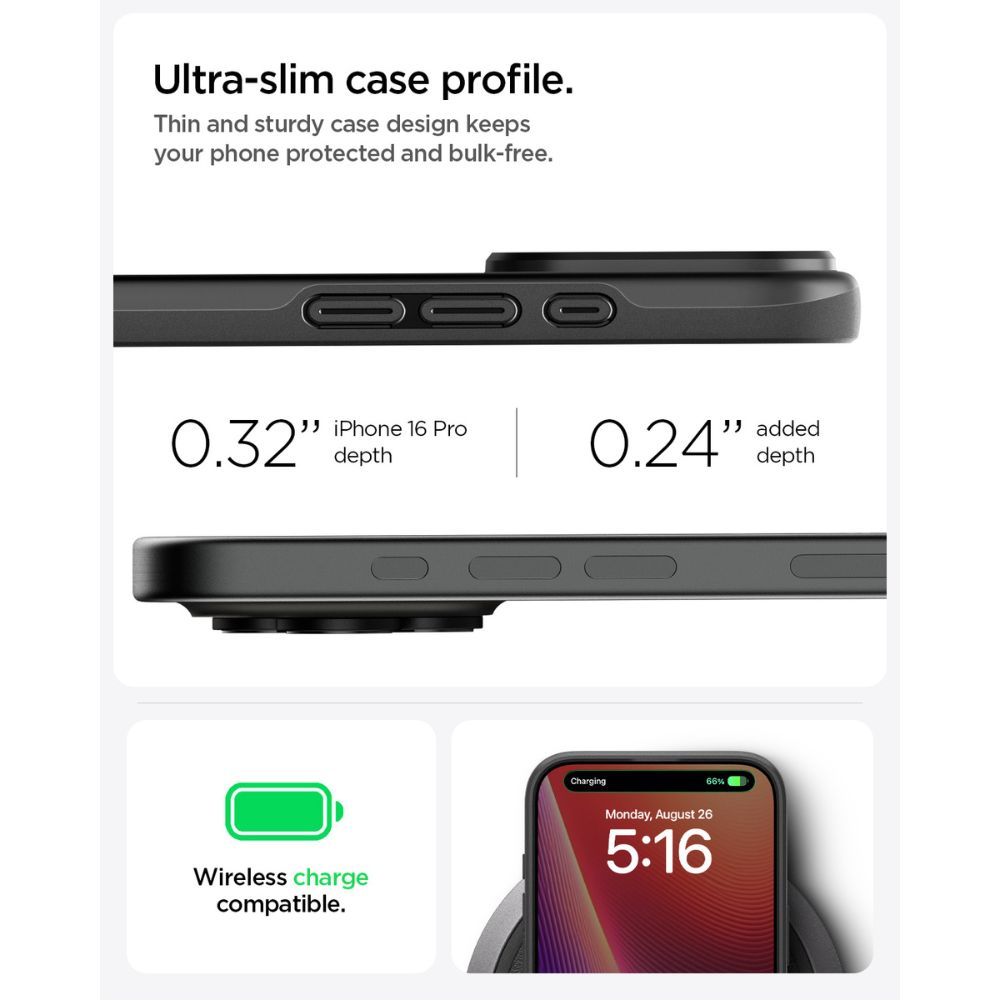 Spigen Thin Fit MagFit Case for iPhone 16 Pro (Black)