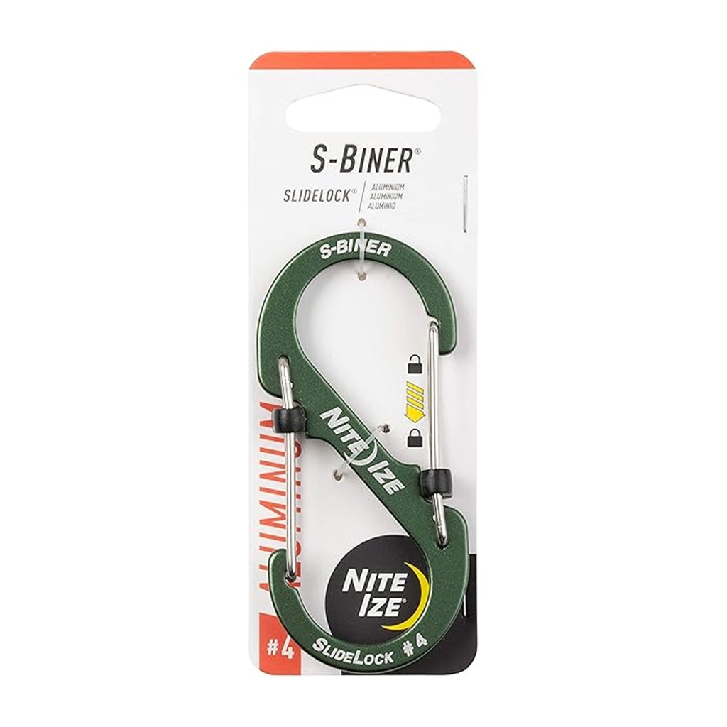 NiteIze S-Biner SlideLock Aluminum #3 (Olive)