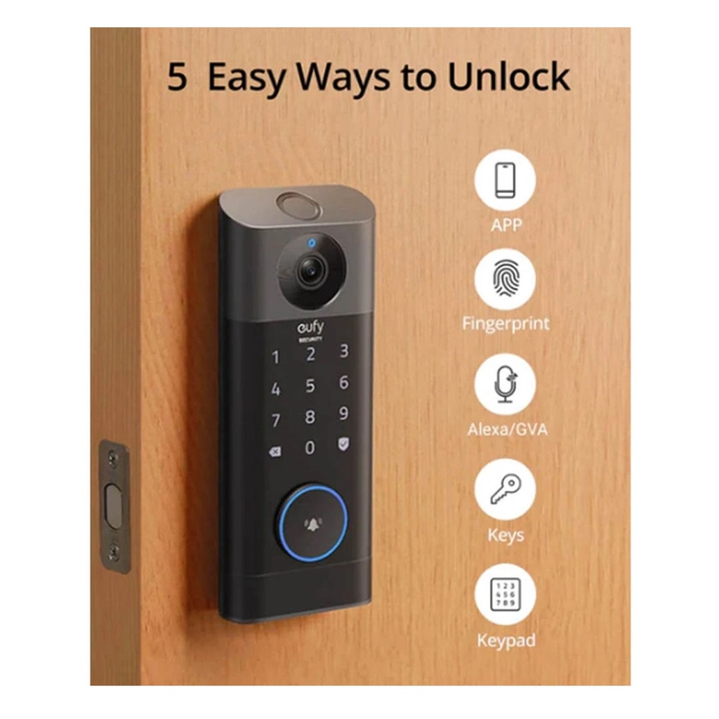 Eufy Video Smart Lock FingerPrint & Wi-Fi (Black)