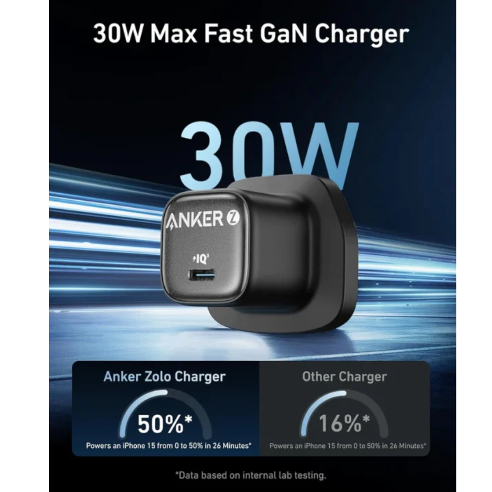 Anker Zolo Charger (30W, PD 3.0) (Black)