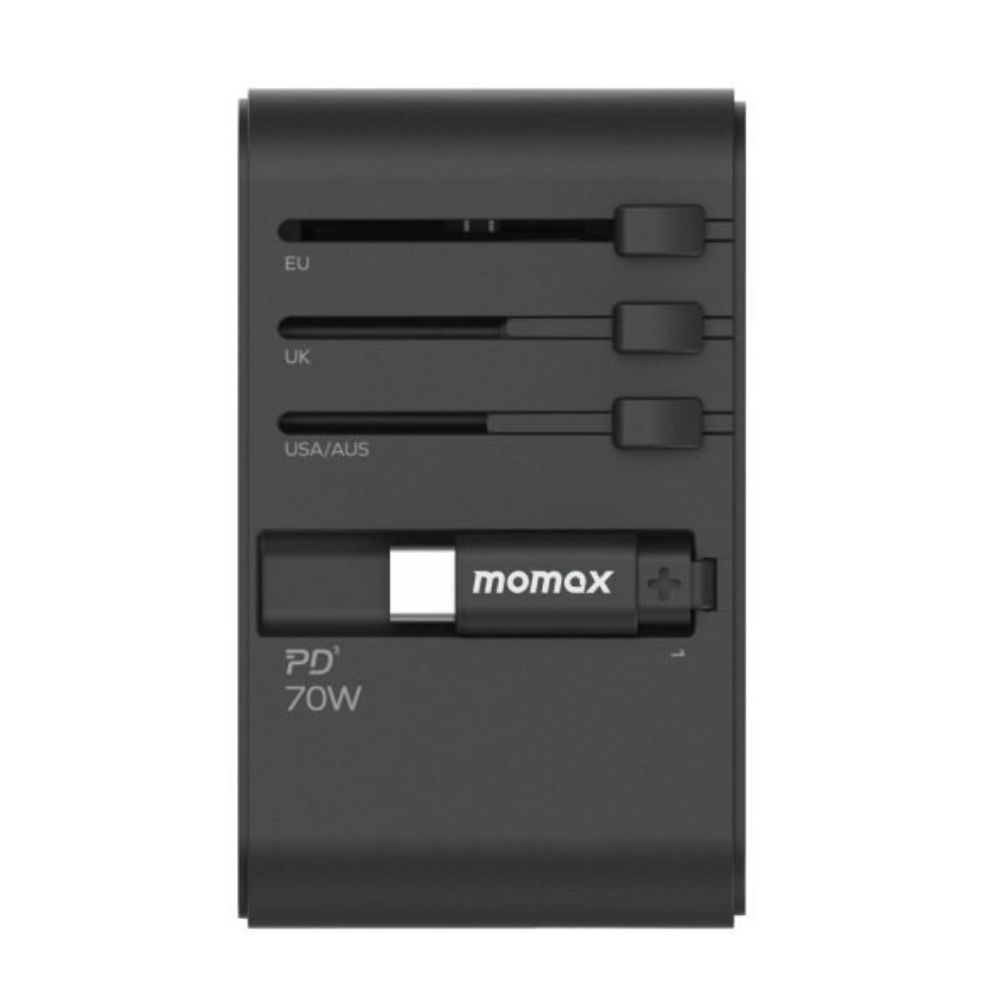Momax 1-World2 70W 5-Port USB-C AC Travel Adaptor (Black)