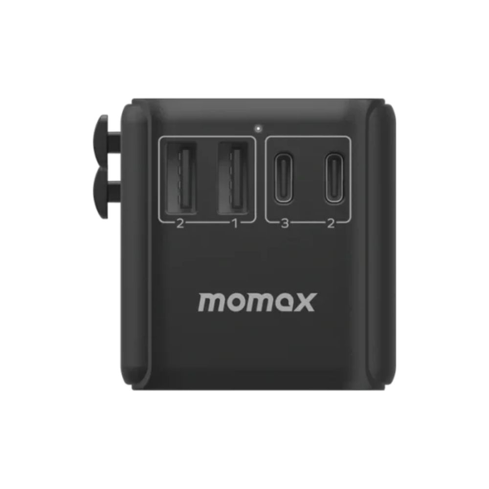 Momax 1-World2 100W 4-Port USB-C Dual AC Travel Adaptor (Titanium)