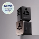 Momax 1-World2 35W 5-Port Dual AC Travel Adaptor (Black)