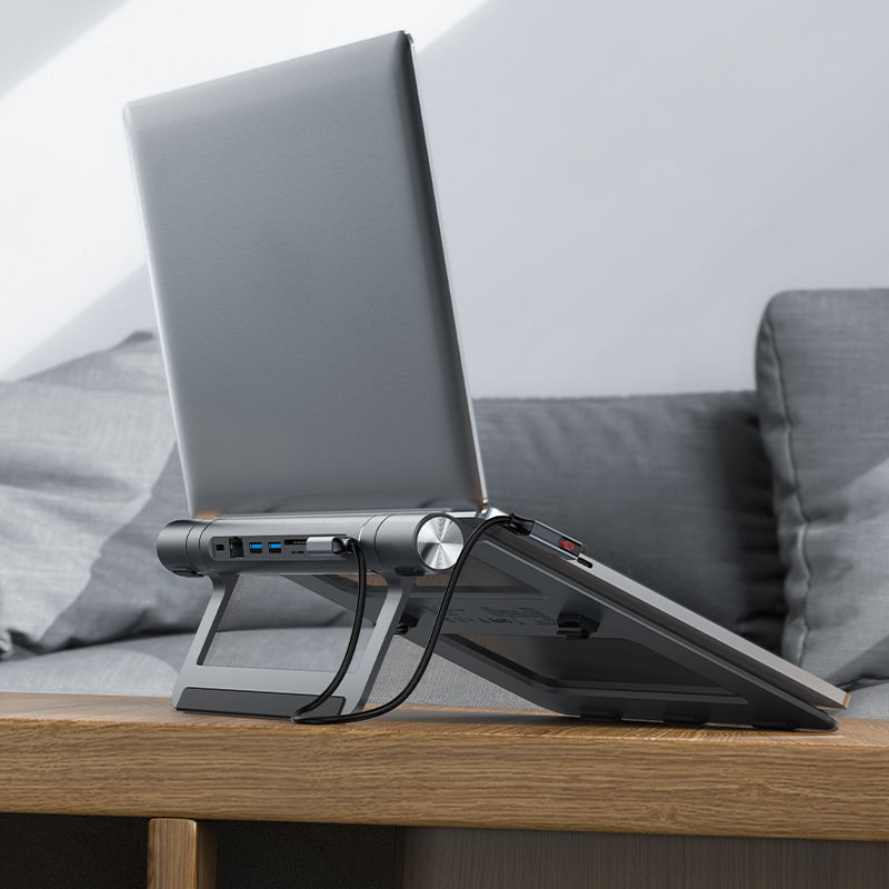 ACEFAST  PLUS USB-C multifunctional stand HUB for laptop (GRAY)
