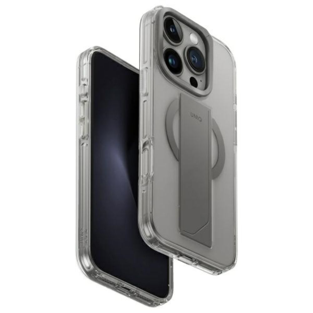 Uniq Hybrid Iphone 16 Pro Magclick Charging Swivix With 360 Rotating Kickstand - Lucent (Clear)