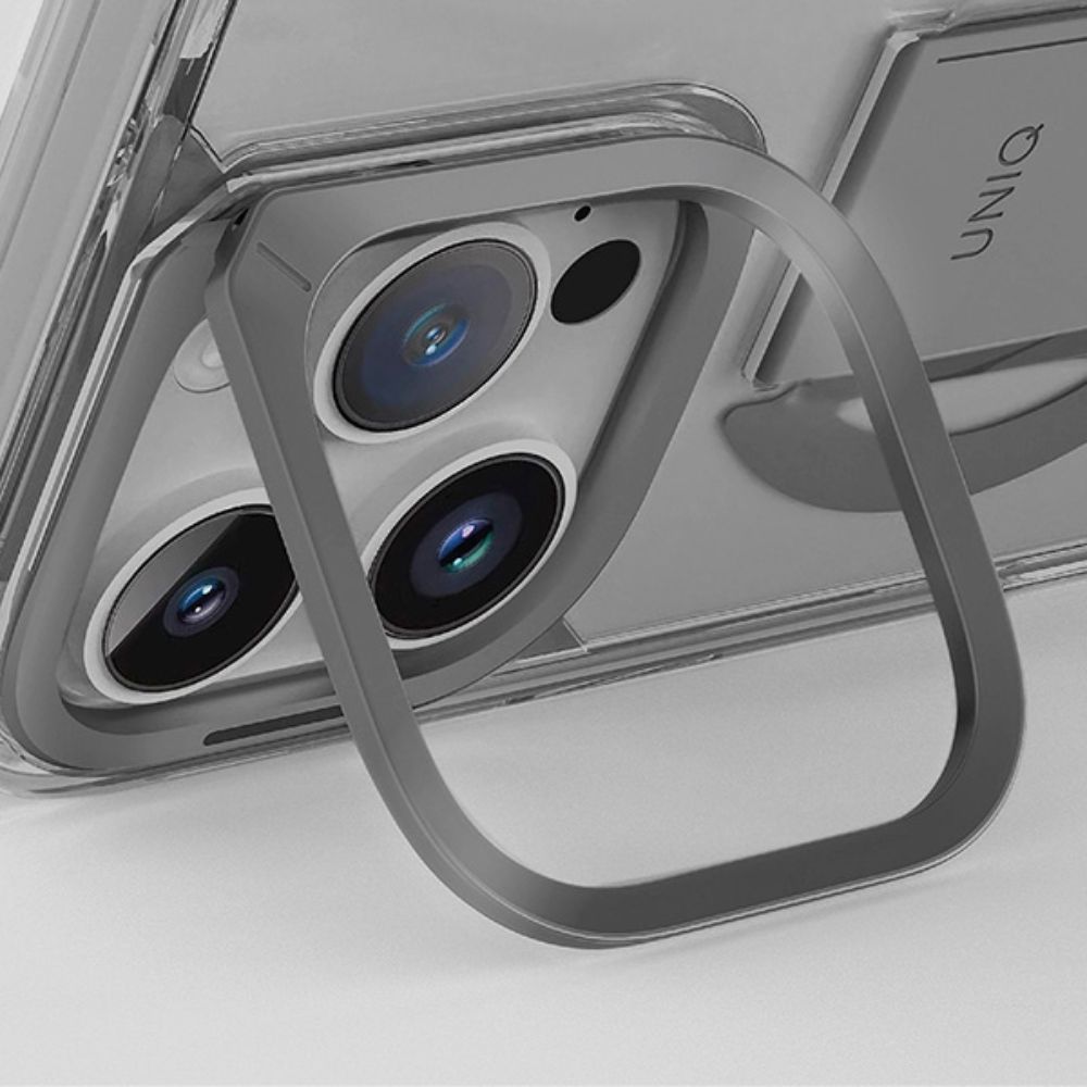 Uniq Hybrid Iphone 16 Pro Magclick Charging Swivix With 360 Rotating Kickstand - Lucent (Clear)