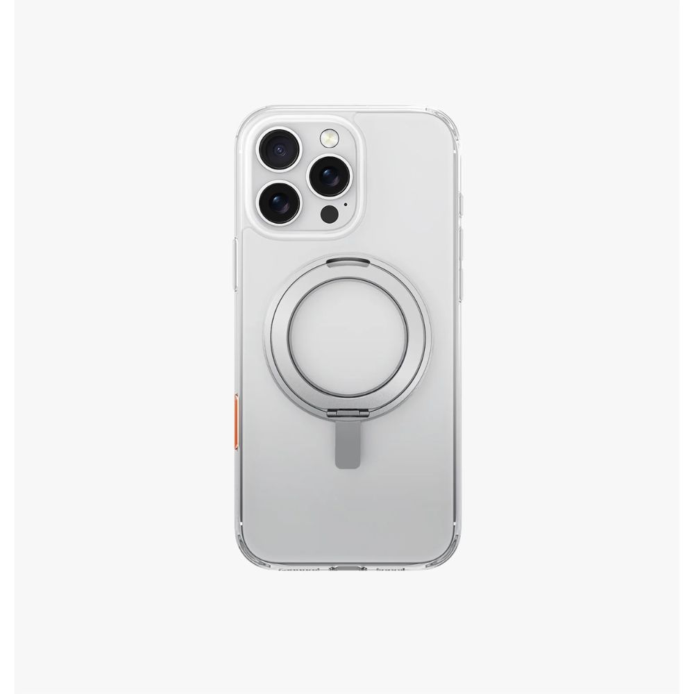 Uniq Hybrid Iphone 16 Pro (2024) 6.3 Heldro Max Magclick With Camera Stand - Lucent (Clear)