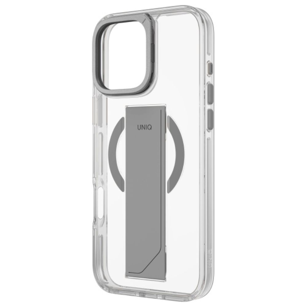 Uniq Hybrid Iphone 16 Pro Max Magclick Charging Swivix With 360 Rotating Kickstand - Lucent (Clear)