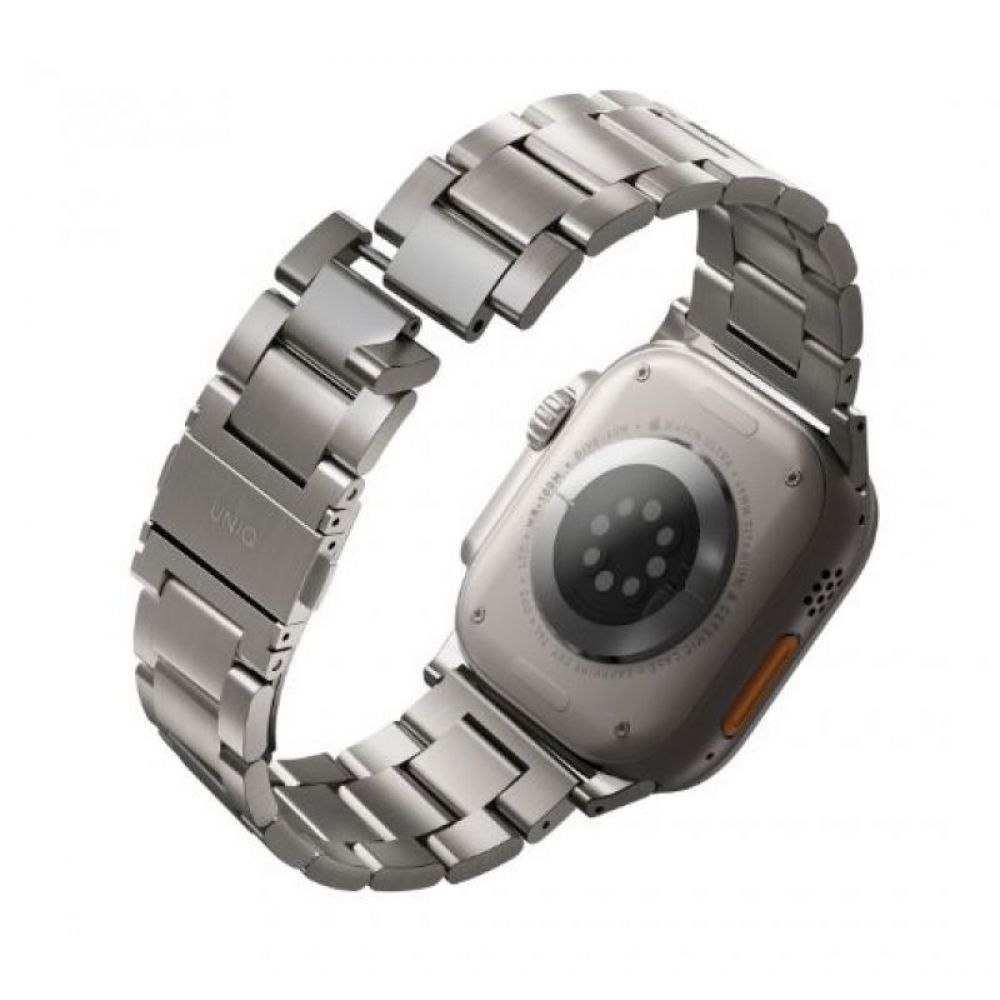 Uniq Osta Apple Watch Steel Strap With Self-Adjustable Links 49/45/44/42Mm - Titanium (Silver)