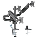 Twisted Minds Premium Triple Monitors Aluminum Pole Mounted Gas Spring Monitor Arm With USB Ports