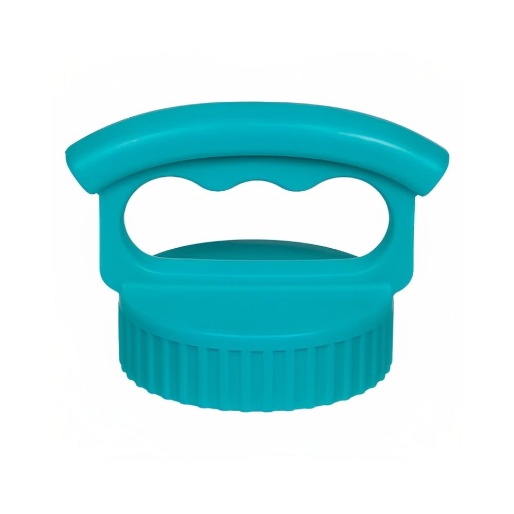 Fifty Fifty Wide Mouth Three Finger Easy Grip Handle Lid (Aqua)