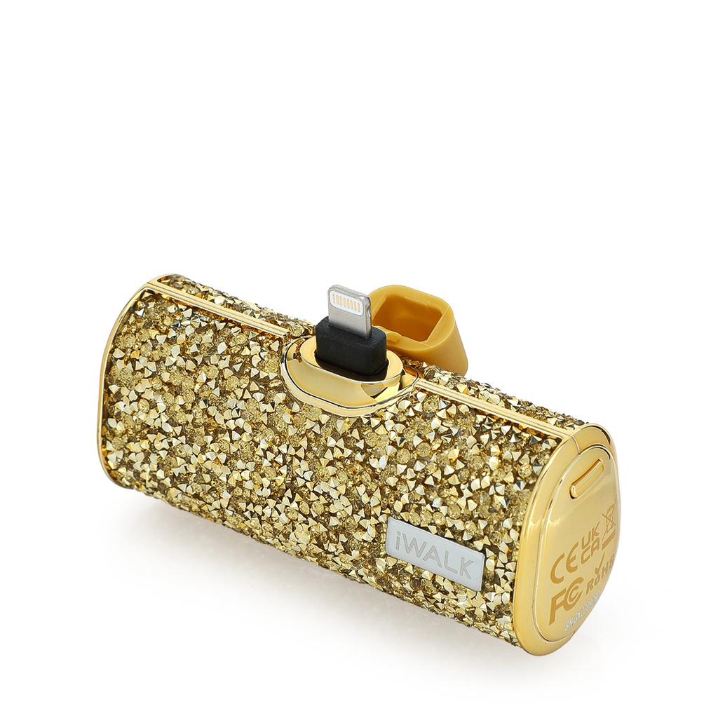 iWALK Secret4500 Power Bank Built-In Lightning Connector Mini as a Lipstick (Diamond Gold)
