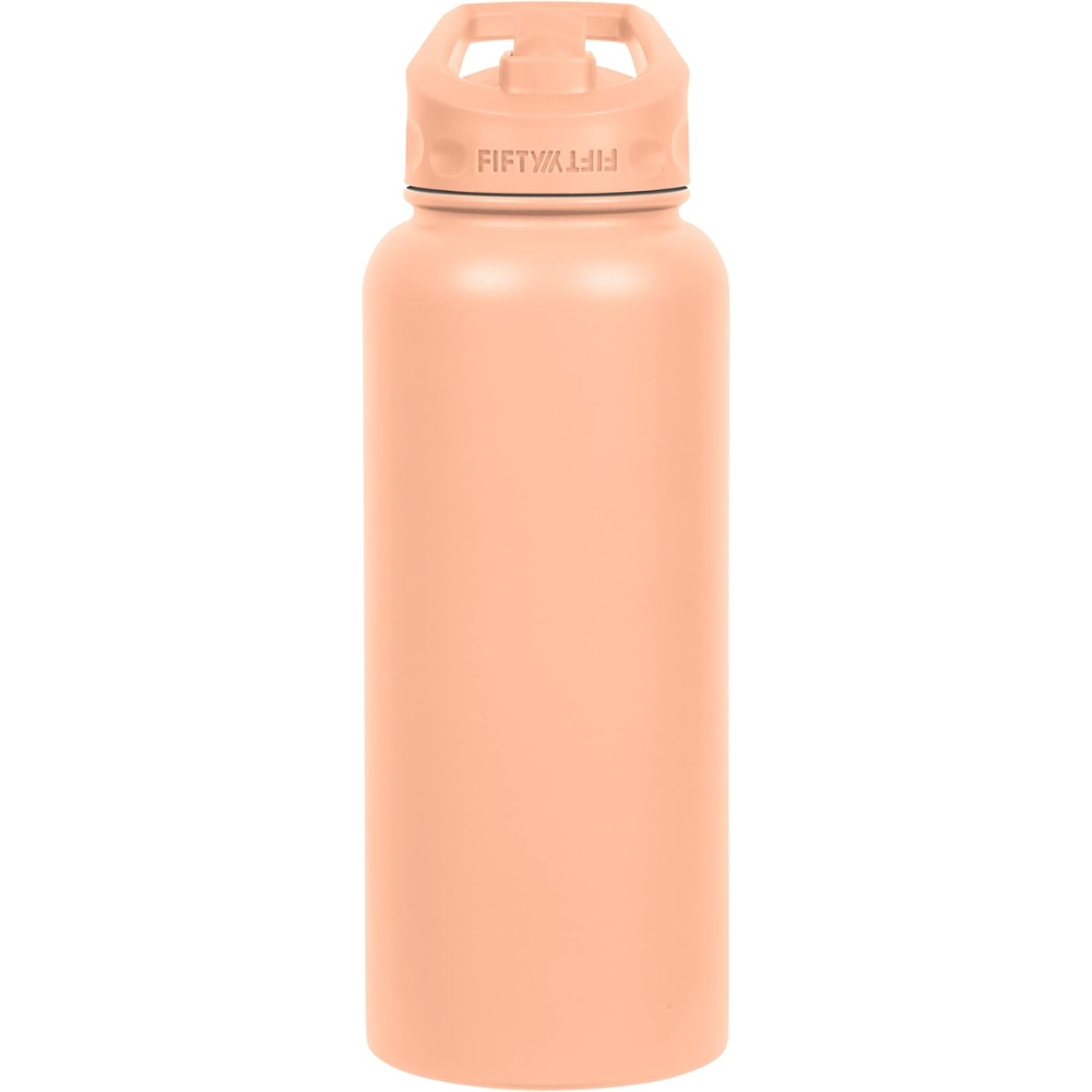 Fifty Fifty Vacuum Insulated Bottle 3 Finger Lid 1L (Peach)