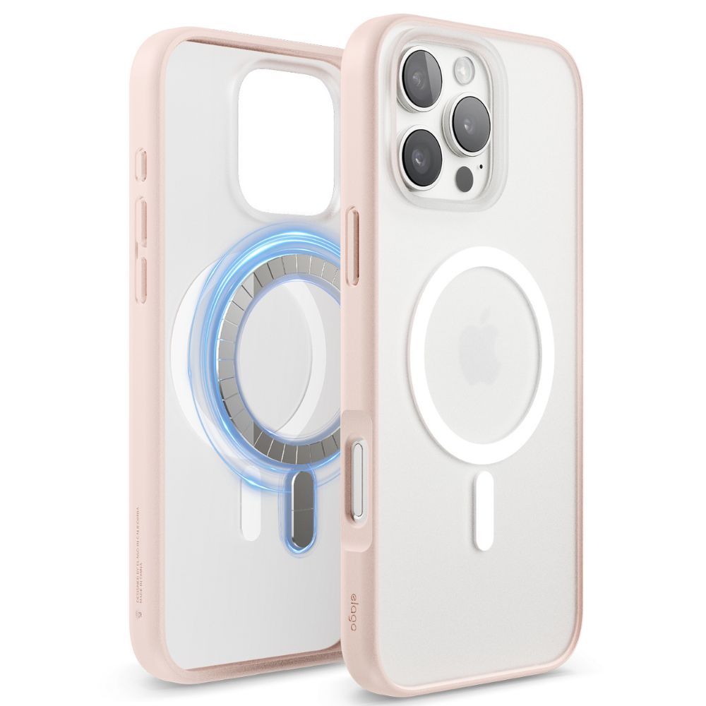 Elago Hybrid Magsafe Case for iPhone 16 Pro Max (Soft Clear/Lovely Pink)