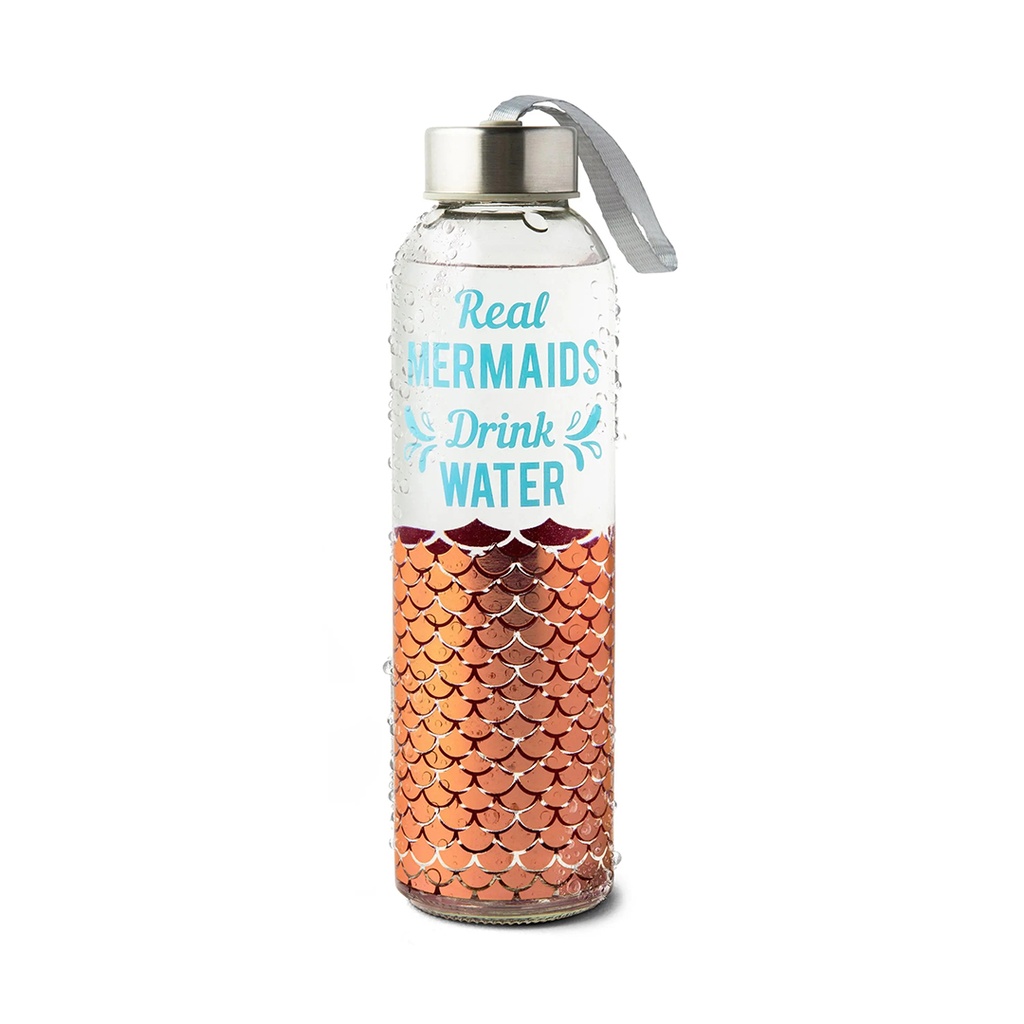 Big Mouth Mermaids Glass Water Bottle 600ML 