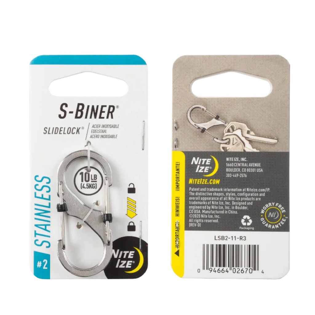 NiteIze S-Biner #2 SlideLock (Stainless)