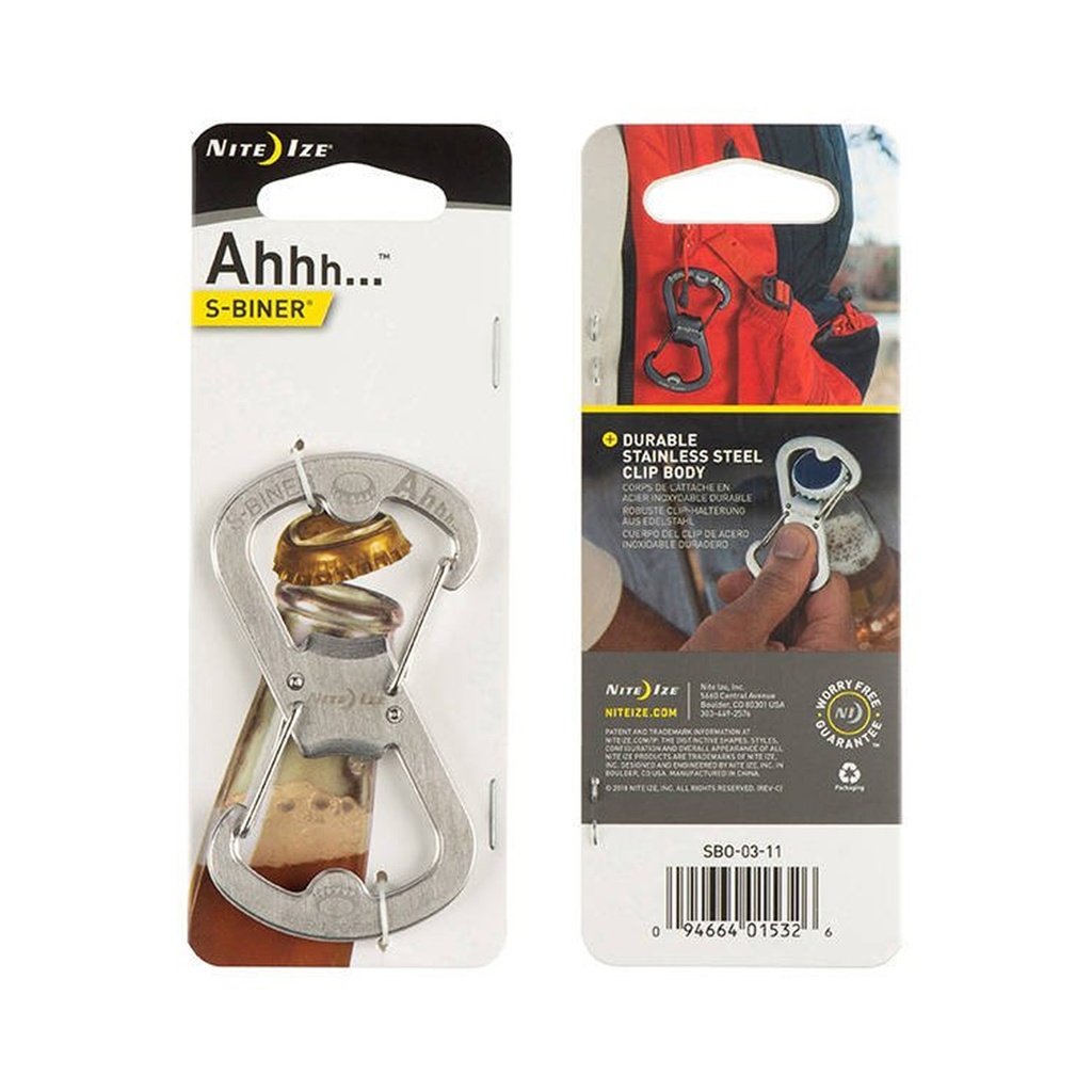 NiteIze S-Biner Ahhh Bottle Opener (Stainless)