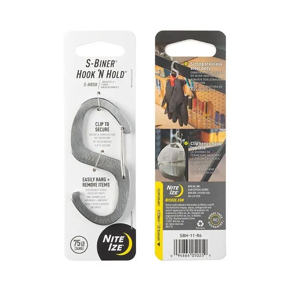 NiteIze S-Biner Hook 'N Hold S-Hook - SBH-11-R6