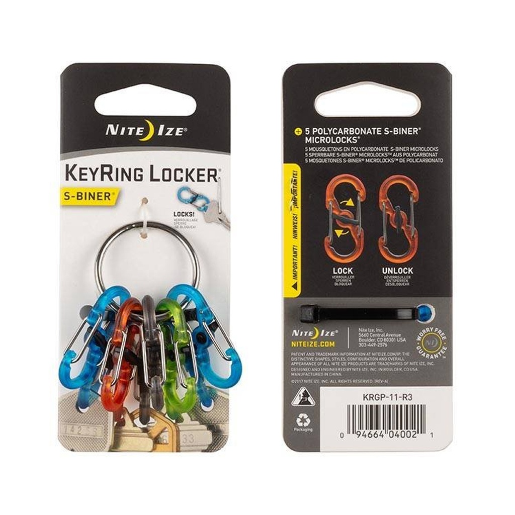 NiteIze S-Biner KeyRing Locker (Stainless)