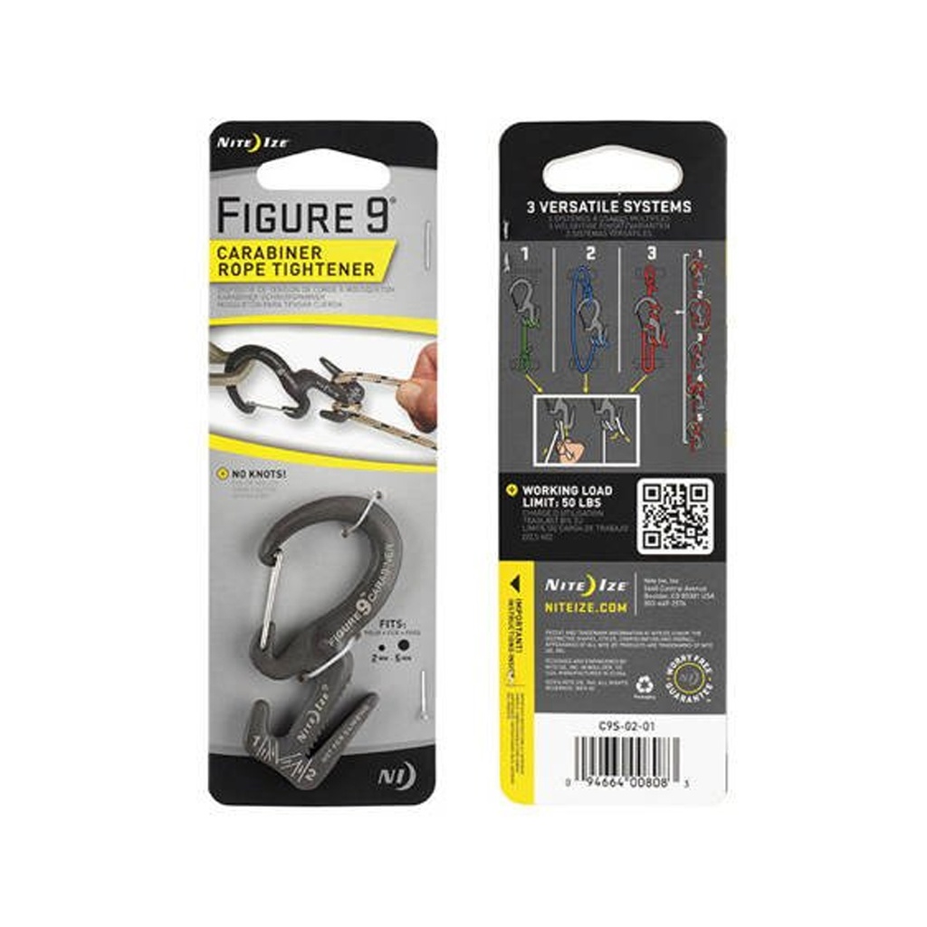 NiteIze Figure 9 Carabiner Rope Tightener Small (Black)