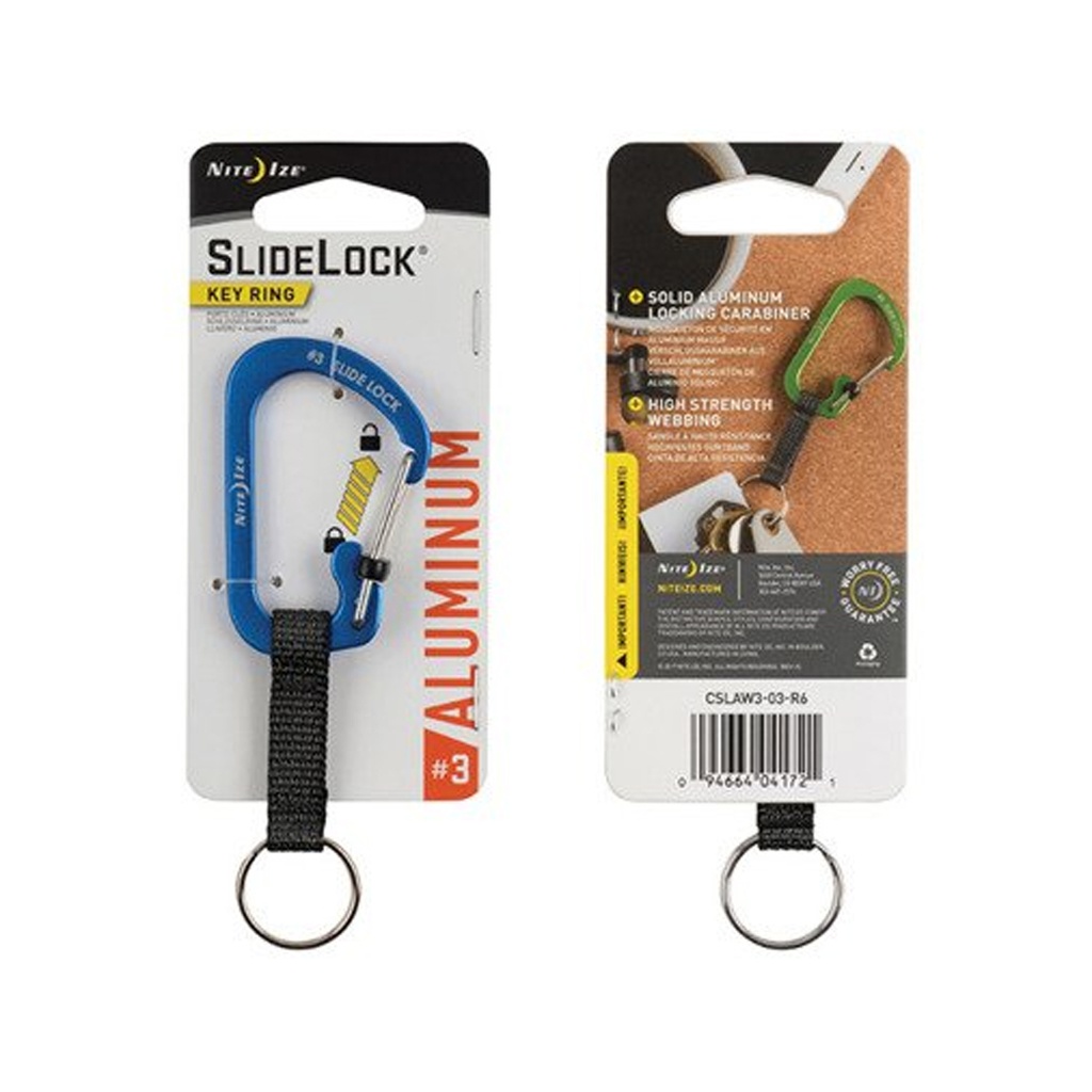 NiteIze SlideLock Keyring AL#3 (Blue)