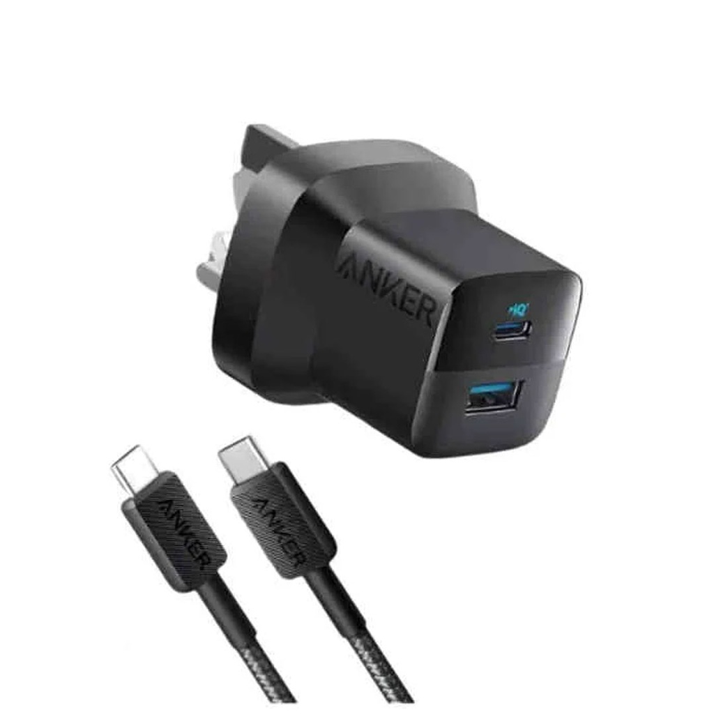 Anker 323 Charger with 322 USB-C to USB-C Cable (33W , 3ft) (Black)