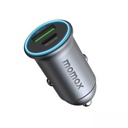 Momax MoVe 30W Dual-Port Car Charger (Grey)