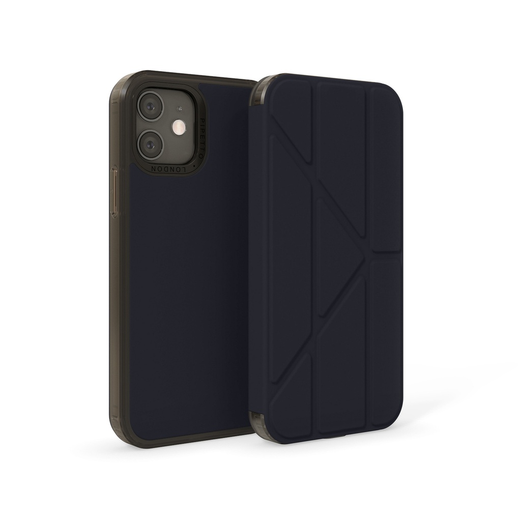 Pipetto Origami Folio for iPhone 12 mini (Dark Blue)