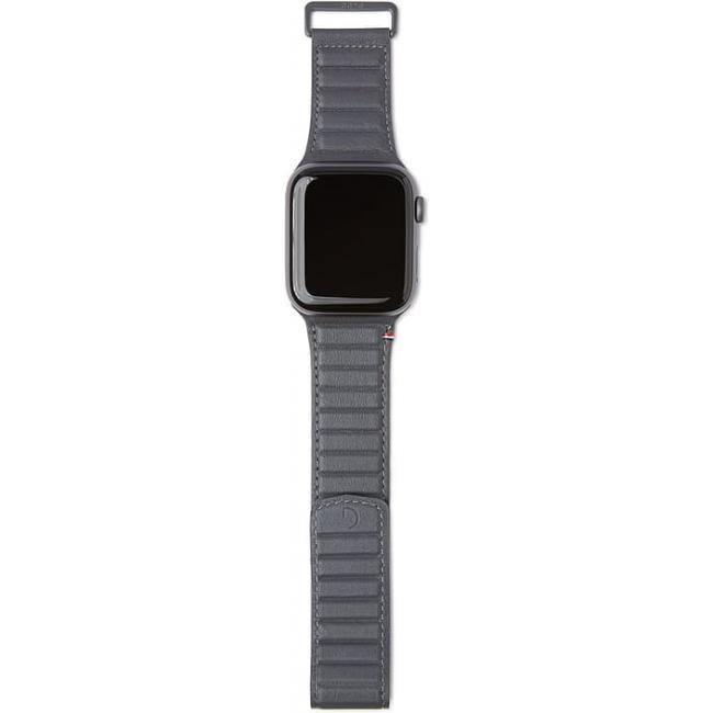 Decoded Traction Leather Magnetic Strap for Apple Watch 42/44mm (Anthracite)